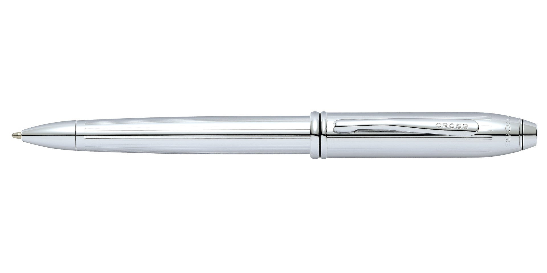 Lifestyle photo showing A.T. Cross Townsend Lustrous Chrome Ballpoint Pen - Comfortable P in use - A.T. Cross