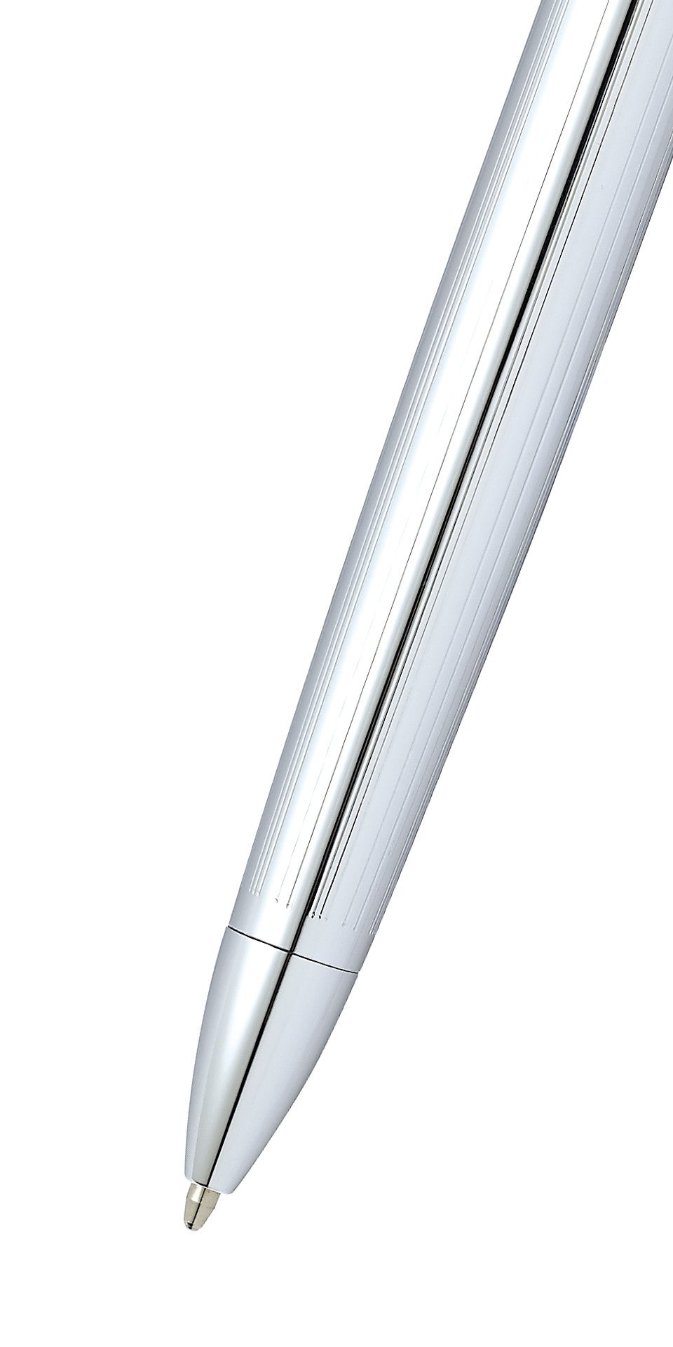 Close-up detail showing quality craftsmanship and materials - A.T. Cross Townsend Lustrous Chrome Ballpoint Pen - Comforta