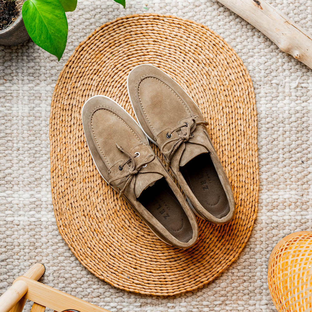 Product view 12 - 16-675-TPE VENICE Italian Sueded Goatskin Boat Shoes, Taupe - Zelli Italia