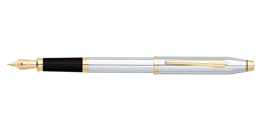Lifestyle photo showing A.T. Cross Century II Medalist Gold Plated Medium Nib Fountain Pe in use - A.T. Cross