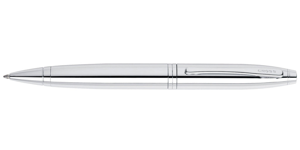 Lifestyle photo showing A.T. Cross Calais Polished Chrome Ballpoint Pen - Comfortable Pro in use - A.T. Cross