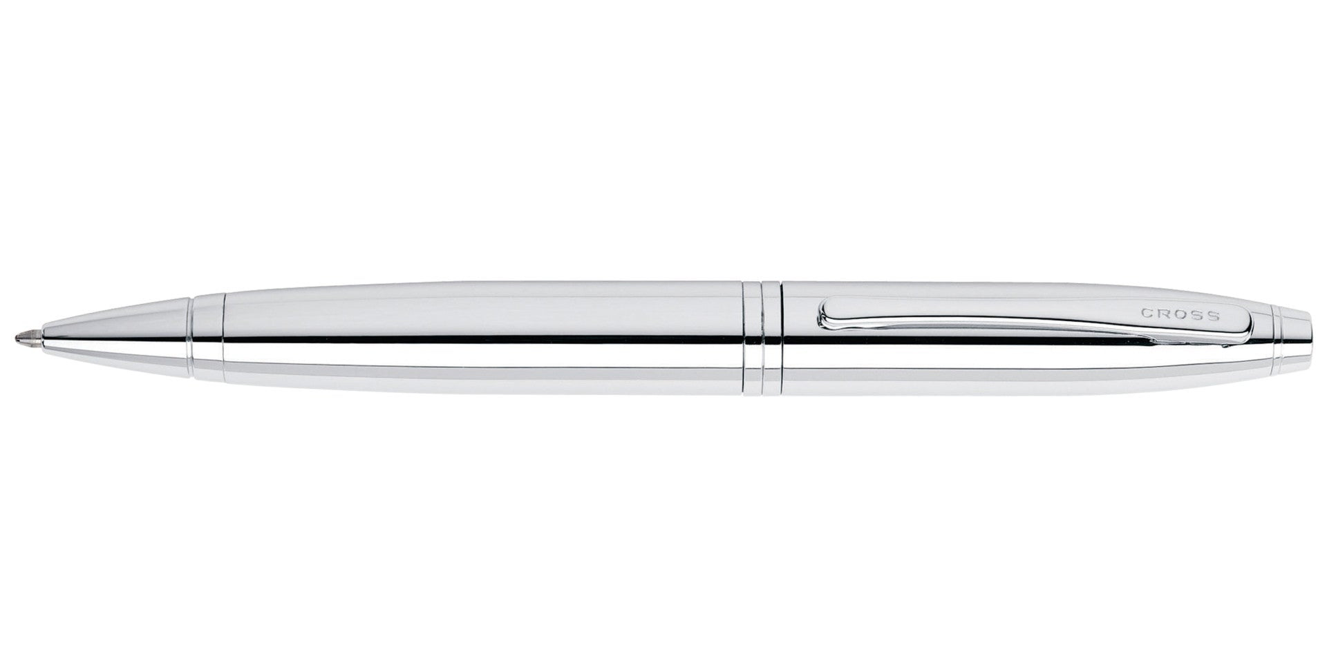 Lifestyle photo showing A.T. Cross Calais Polished Chrome Ballpoint Pen - Comfortable Pro in use - A.T. Cross