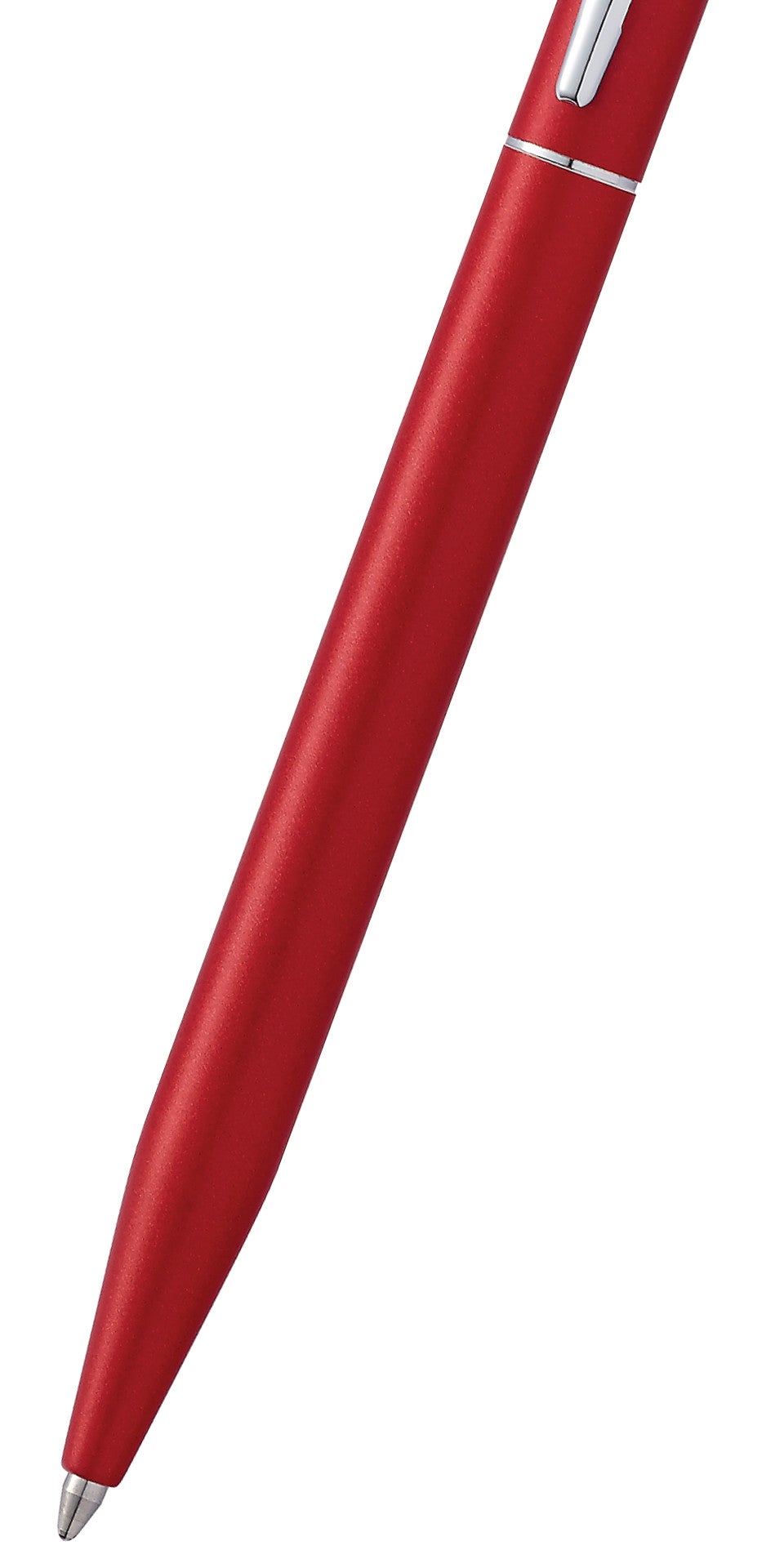 Close-up detail showing quality craftsmanship and materials - A.T. Cross Click Crimson Ballpoint Pen - Comfortable Profess