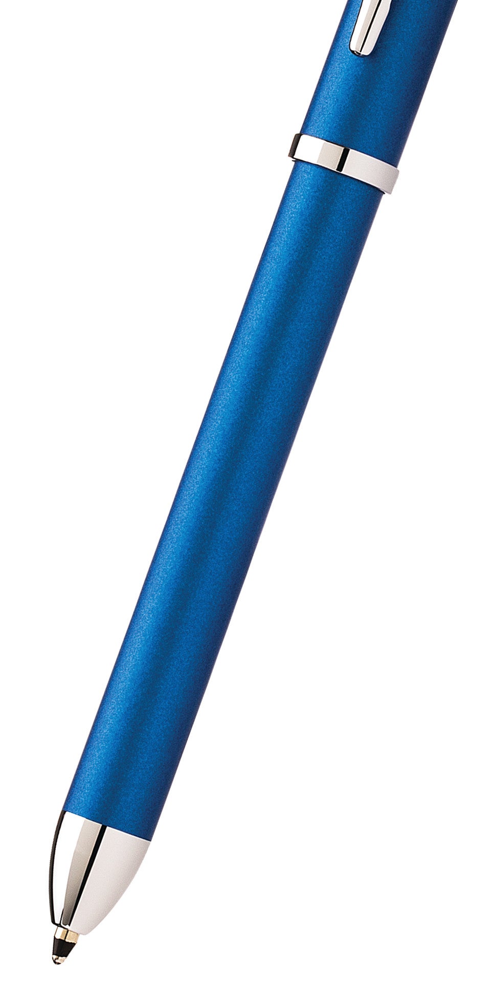 Close-up detail showing quality craftsmanship and materials - A.T. Cross Tech3+ Metallic Blue Multifunction Pen - Natural 
