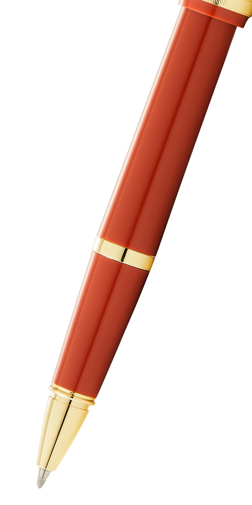 Close-up detail showing quality craftsmanship and materials - A.T. Cross Bailey Light Polished Amber Resin and Gold Tone R