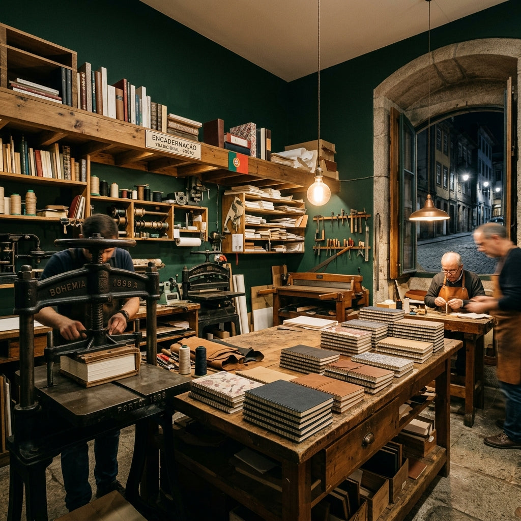 Maker shot — bindery floor in Porto, Portugal